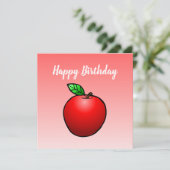 赤いリンゴの誕生日カード カード (スタンド正面)