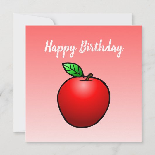 赤いリンゴの誕生日カード カード (正面)