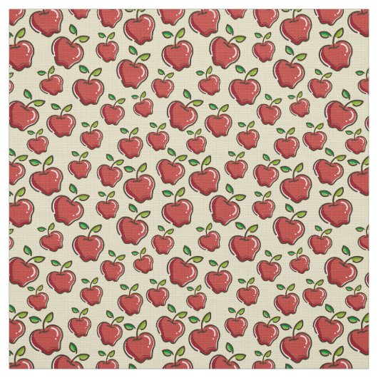 赤いリンゴの黄色の背景パターンデザインアート ファブリック (見本)