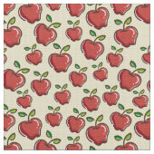 赤いリンゴの黄色の背景パターンデザインアート ファブリック (クローズアップ)
