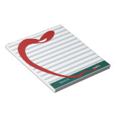 赤いリンゴ先生パーソナライズされた緑の線 ノートパッド (アングル)