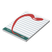 赤いリンゴ先生パーソナライズされた緑の線 ノートパッド (回転)