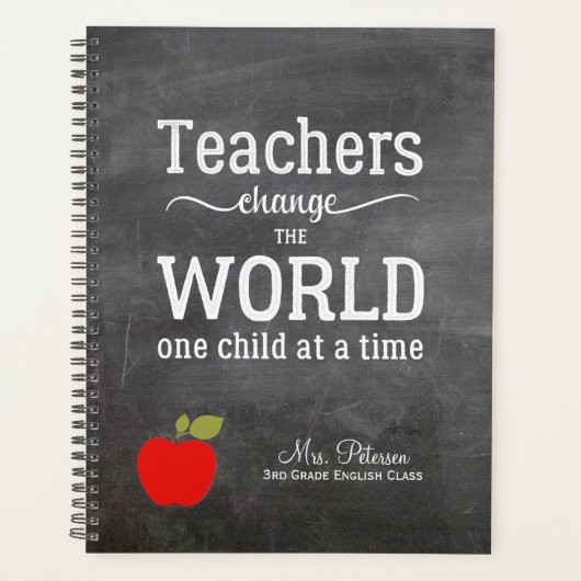 赤いリンゴ引用文とあなたのテキストシャルボード先生 プランナー手帳 (正面)