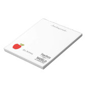 赤いリンゴ引用文とテキスト先生 ノートパッド (回転)