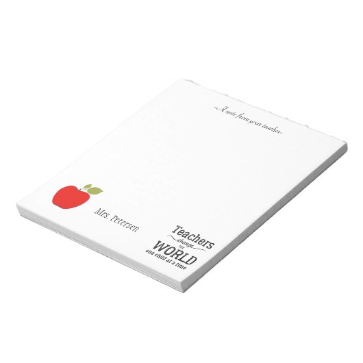 赤いリンゴ引用文とテキスト先生 ノートパッド (回転)