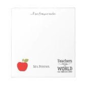 赤いリンゴ引用文とテキスト先生 ノートパッド (正面)