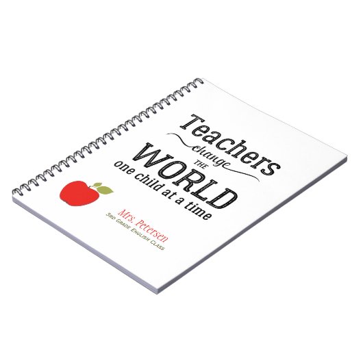 赤いリンゴ引用文とテキスト先生 ノートブック (左側)