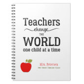 赤いリンゴ引用文とテキスト先生 ノートブック (正面)