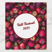 赤いリンゴ　カスタマイズ可能 ワインラベル (シングルラベル)