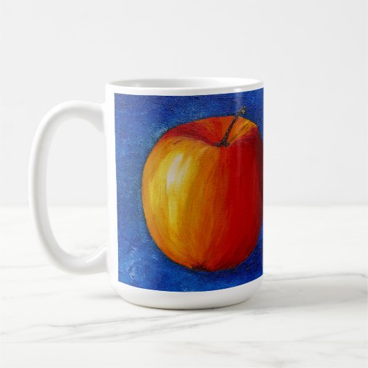 赤いリンゴ - 静物画 コーヒーマグカップ (左)