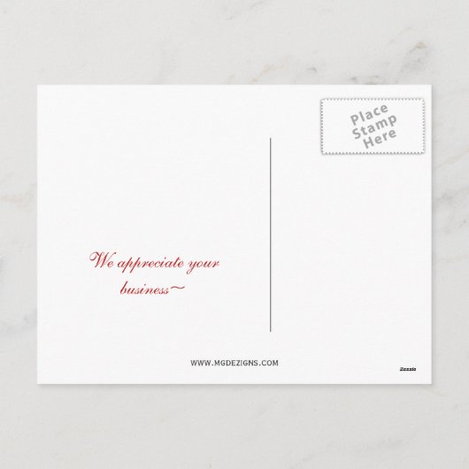 赤いリースのフローリッ企業のクポストカード シーズンポストカード (裏面)