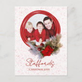 赤いリースの写真はがき ポストカード (正面)