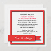 赤いリ結婚ボン 招待状 (正面/裏面)