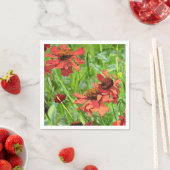赤いルドベッキアの花 スタンダードカクテルナプキン (インサイチュ)