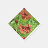 赤いルドベッキアの花 スタンダードカクテルナプキン (角)