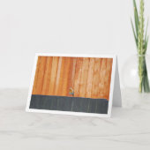 赤いルビンがフェンスに止まってる カード (正面)