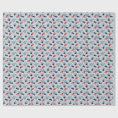 赤いルビーと黒い真珠　青い葉が青い空に ラッピングペーパー (フラット)