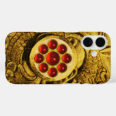 赤いルビーの宝石とモン金ゴールドグリフィン Case-Mate iPhoneケース (裏面 (横))