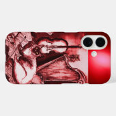 赤いルビー玉にフクロウを入れたミュージカル猫 Case-Mate iPhoneケース (裏面 (横))