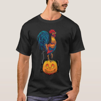 赤いルースターシャツコッキーヴィンテージルースターハロウィーン Tシャツ