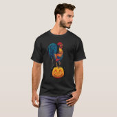 赤いルースターシャツコッキーヴィンテージルースターハロウィーン Tシャツ (正面フル)