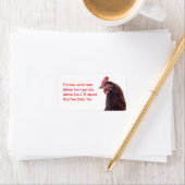 赤いレイヤーHen背の高いプロフィール写真 ラベル (インサイチュ)