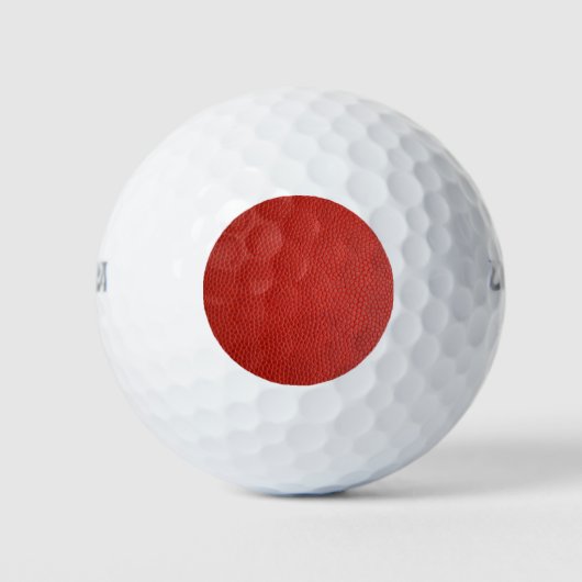 赤いレザーテクスチャ ゴルフボール (正面)