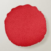 赤いレザーテクスチャ ラウンドクッション (裏面)
