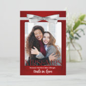 赤いレズビアン ゲイ 二人の花嫁の結婚式 招待状 (スタンド正面)