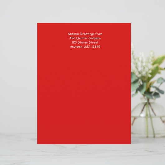 赤いレターヘッドパーソナライズされた文房具紙 (スタンド正面)