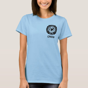 赤いレディース乗組員のワイシャツ Tシャツ