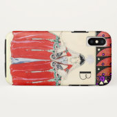 赤いレディ、美しいファッション衣装デザインモノグラム Case-Mate iPhoneケース (裏面(横))
