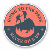 赤いレトロがピークサークルに行く シール (正面)