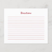 赤いレトロさくらんぼ | ブライダルシャワーレシピカード (裏面)