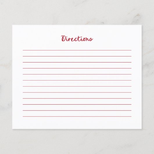 赤いレトロさくらんぼ | ブライダルシャワーレシピカード (裏面)