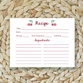 赤いレトロさくらんぼ | ブライダルシャワーレシピカード