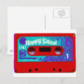 赤いレトロのオーディオ・カセットテープテープ ポストカード (正面/裏面)