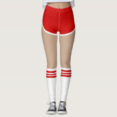 赤いレトロの泡女の子 レギンス (正面)