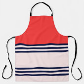 赤いレトロストライプ エプロン (正面)