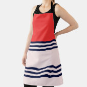 赤いレトロストライプ エプロン (インサイチュ)