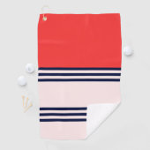 赤いレトロストライプ ゴルフタオル (インサイチュ)