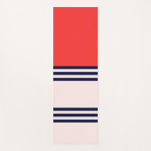 赤いレトロストライプ ヨガマット (正面)