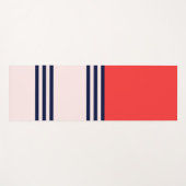 赤いレトロストライプ ヨガマット (正面(横))