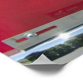 赤いレトロトラックとサイコロ ポスター (角)