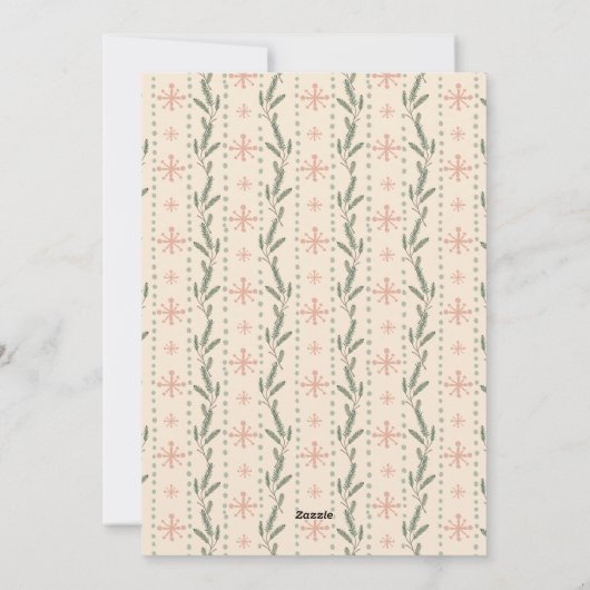 赤いレトロフレーム写真メリークリスマス シーズンカード (裏面)