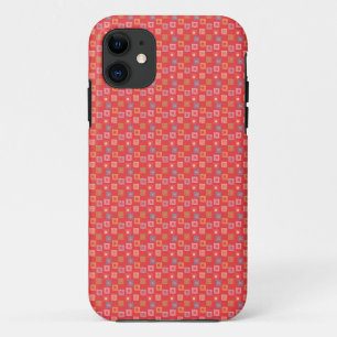 赤いレトロ正方形 iPhone 11 ケース
