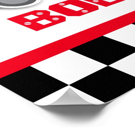 赤いレーシングカーの男の子用寝室ポスター ポスター (角)