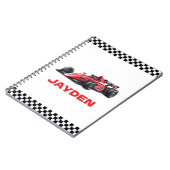 赤いレーシングカーボーイズ名前入りノート ノートブック (左側)