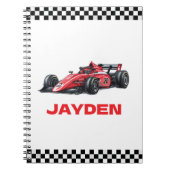 赤いレーシングカーボーイズ 名前入り ノートブック (正面)