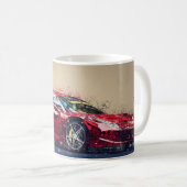 赤いレーシングカー コーヒーマグカップ (正面右)